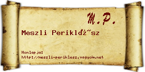 Meszli Periklész névjegykártya